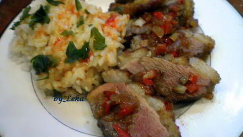 утиная грудка в малиновом маринаде