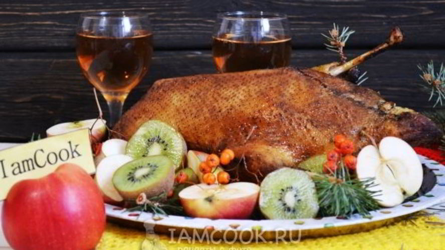 Рецепт утки, фаршированной рисом и грибами