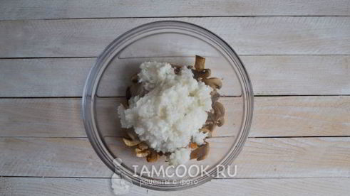 утка, фаршированная рисом и грибами