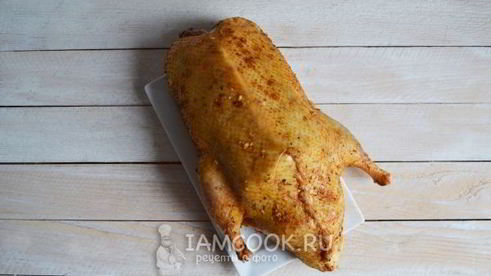 утка, фаршированная рисом и грибами