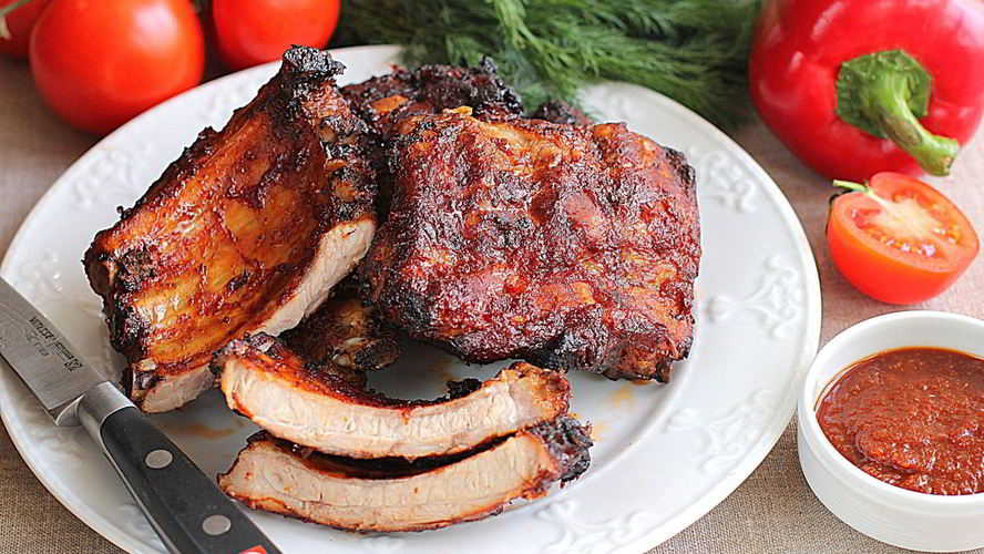 Рецепт запеченных свиных ребрышек