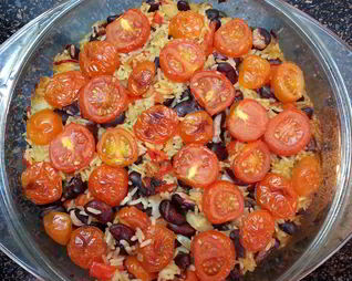 Острый гарнир из фасоли и риса