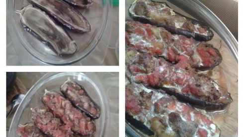 баклажаны, фаршированные куриной печенью и помидорами