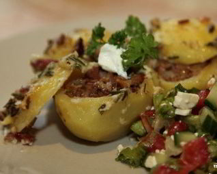 Фаршированный картофель грибами