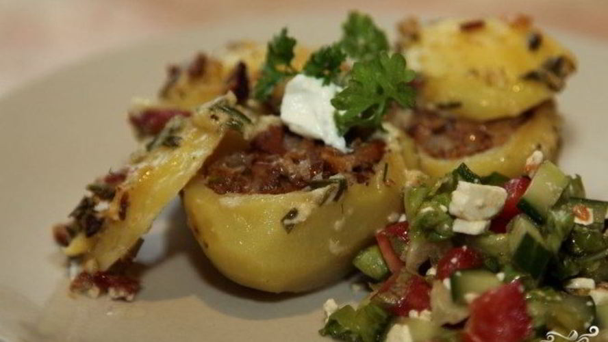 Рецепт фаршированного картофеля грибами