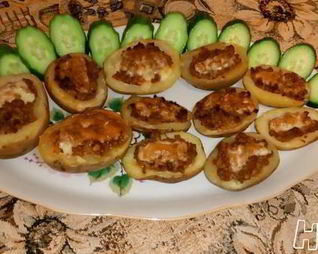 Фаршированные картофельные лодочки