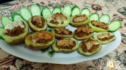 фаршированные картофельные лодочки