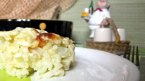 гратен из цветной капусты с хлопьями