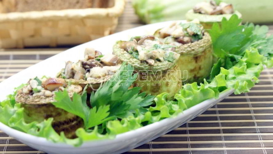 Рецепт кабачков фаршированных грибами