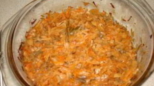 капуста, тушеная с грибами