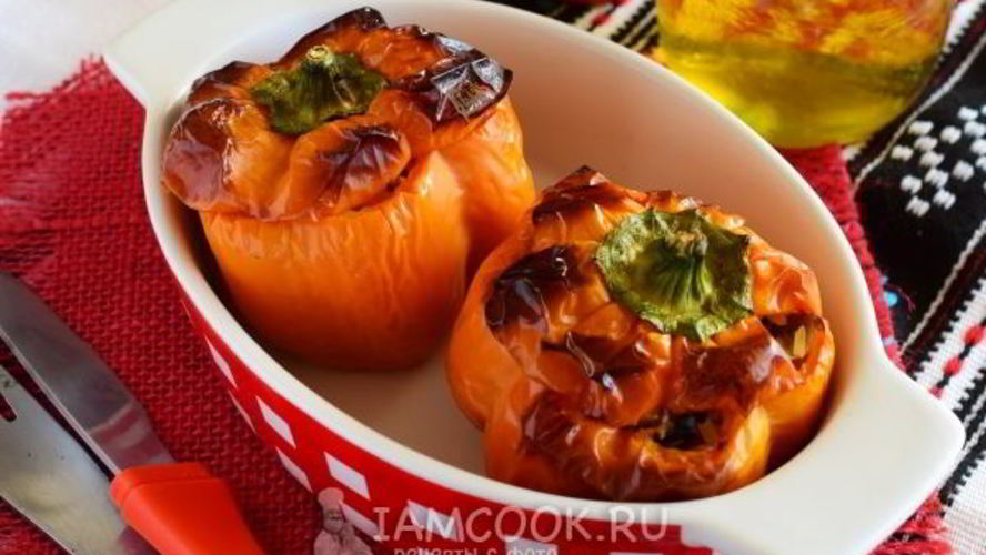 Рецепт перца, фаршированного грибами