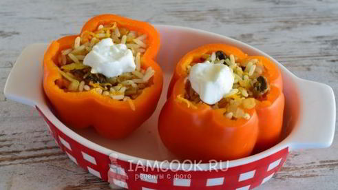 перец, фаршированный грибами