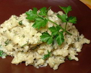 Цветная капуста тушеная в сливках