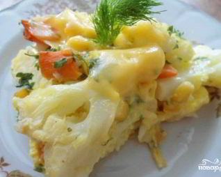 Цветная капуста запеченная в духовке с яйцом