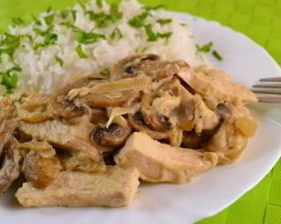 Тушеная картошка с курицей и грибами