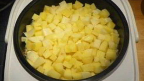 тушеная картошка с курицей и грибами