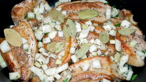 тушеная квашеная капуста со свиными ребрышками