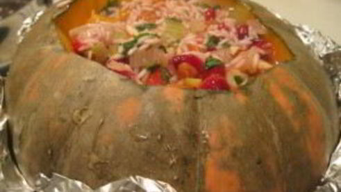 тыква, фаршированная рисом