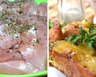 Запеченный картофель с курицей