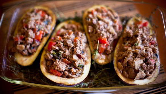 Рецепт Запеченных фаршированных баклажанов