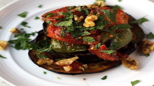 Рецепт Жареных баклажанов с овощами