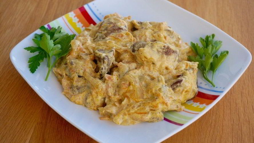 Рецепт куриной печени с морковью