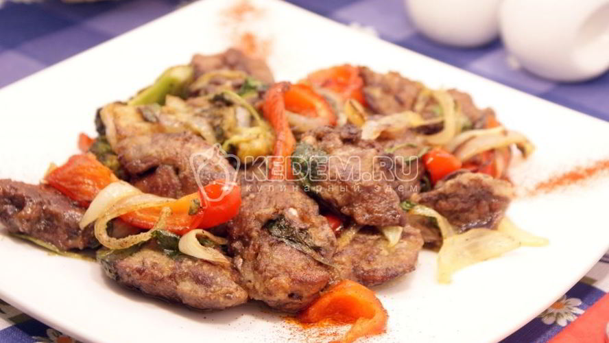 Рецепт куриной печени с овощами