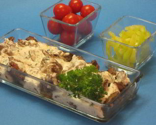 Куриная печень со сливочно-горчичным соусом