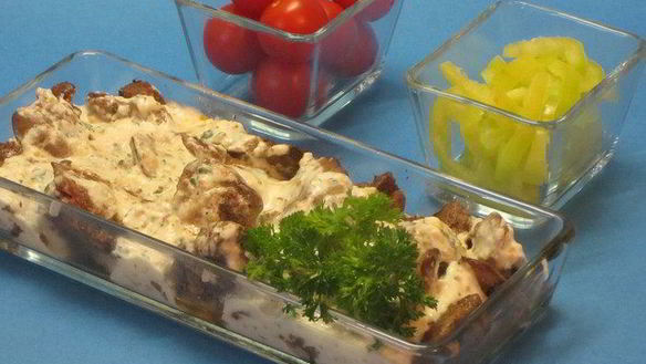 Рецепт Куриной печени со сливочно-горчичным соусом