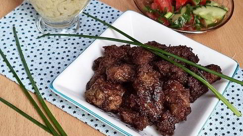 куриная печень в сметанно-горчичном соусе