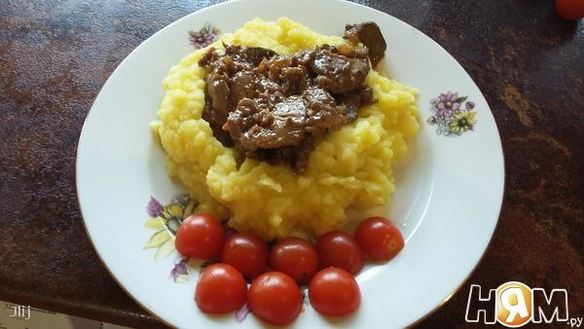 Рецепт Куриной печени в соусе терияки с имбирным пюре