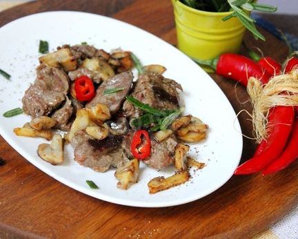 Печень кролика жареная