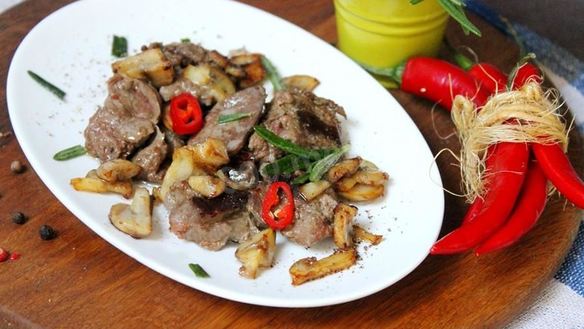 Рецепт Печени кролика жареная