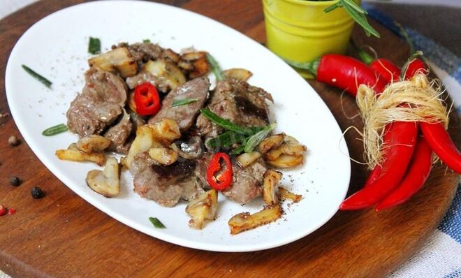 Печень кролика жареная