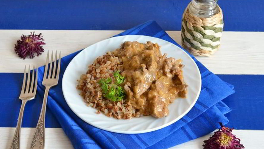 Рецепт печени куриной по строгановски