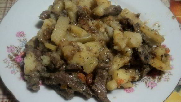 Рецепт Печени с картошкой в мультиварке