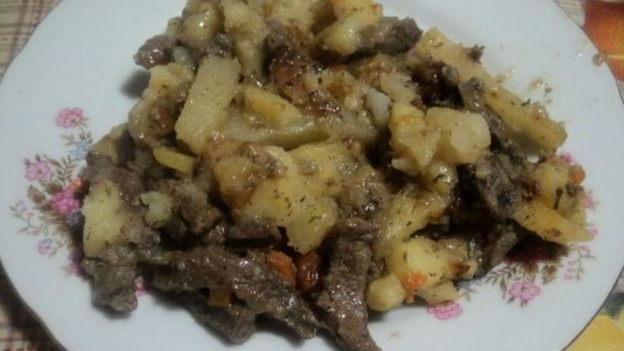 Рецепт печени с картошкого в мультиварке