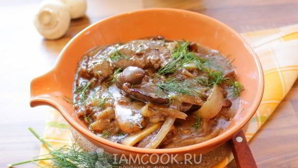 Рецепт Печени в сметанном соусе