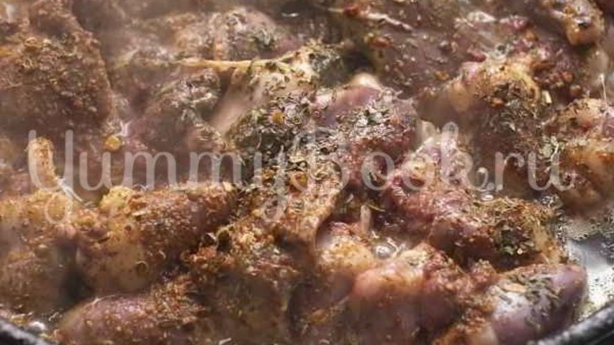 Рецепт сердечек и печень куриные в пряном медовом соусе