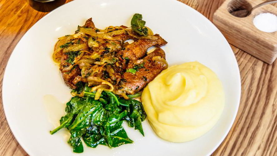 Рецепт телячьей печени со шпинатом