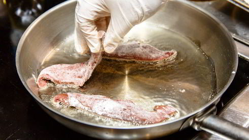 телячья печень со шпинатом