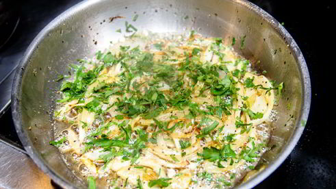 телячья печень со шпинатом