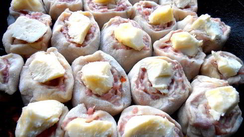 ленивые пельмени на овощной подушке