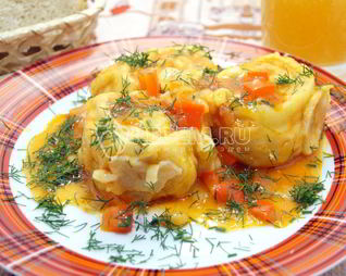 Ленивые пельмени с курицей Грузины