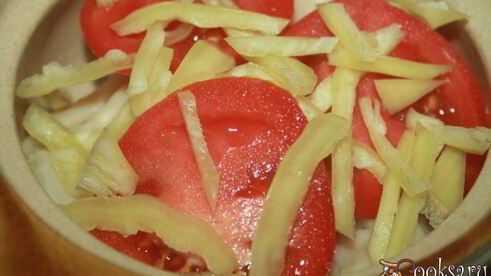 пельмени в омлете с овощами