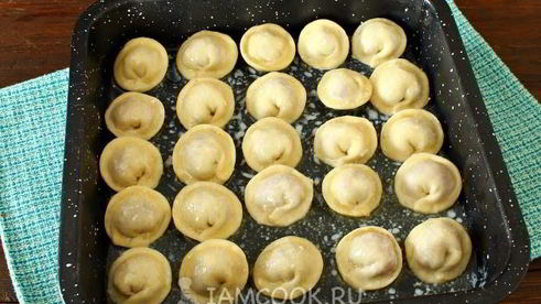 жареные пельмени в духовке