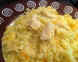 Плов из индейки с айвой