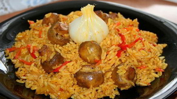 Рецепт Плова с грибами и болгарским перцем