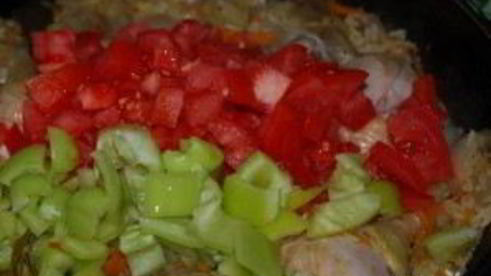 плов с курицей и баклажанами