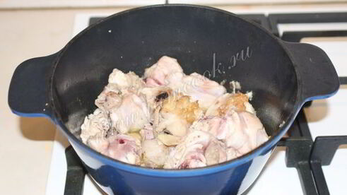 плов с курицей и грибами